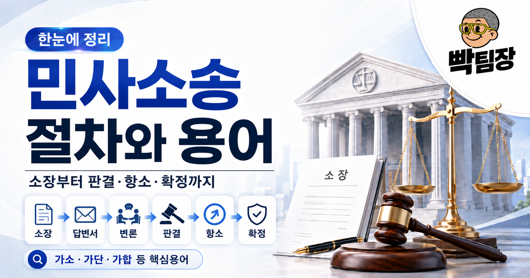 민사소송 절차와 용어 한눈에 정리|소장부터 판결·항소까지